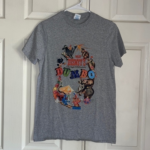 Tops - Dumbo Vintage Movie Poster Gray Short Sleeve Tee